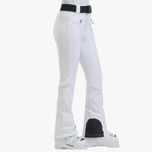 GSOU SNOW White slim insulated snowboard ski pants with textured side panels NWT